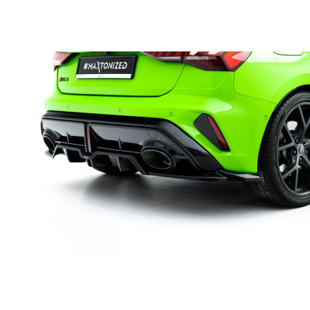 Splitter posteriore (con barre verticali) V.2 Audi RS3 Sportback 8Y Facelift (Cod. M-AU-RS3-8YF-SB-R