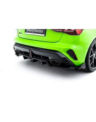 Splitter posteriore (con barre verticali) V.3 Audi RS3 Sportback 8Y Facelift (Cod. M-AU-RS3-8YF-SB-R