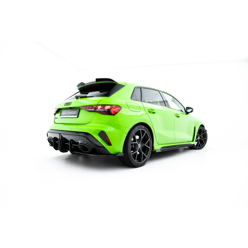 DIFFUSORE POSTERIORE street pro + Flaps Audi RS3 Sportback 8Y Facelift (Cod. M-AURS38YFSBCNC-RS1B+BR
