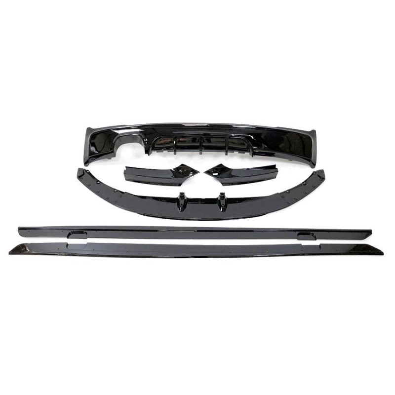 Kit Estetico BMW F22 / F23 Look M Performance Nero lucido 1 Scarico (Cod. E-TCB4176)