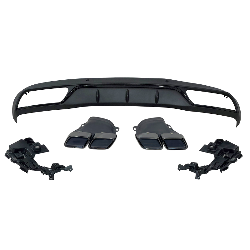 Diffusore Posteriore Mercedes W205 2014-2018 4P / SW Look C63 ABS (Cod. E-TCM0162)
