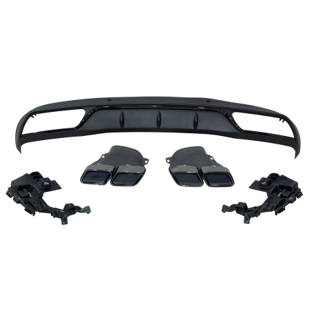 Diffusore Posteriore Mercedes W205 2014-2018 4P / SW Look C63 ABS (Cod. E-TCM0162)