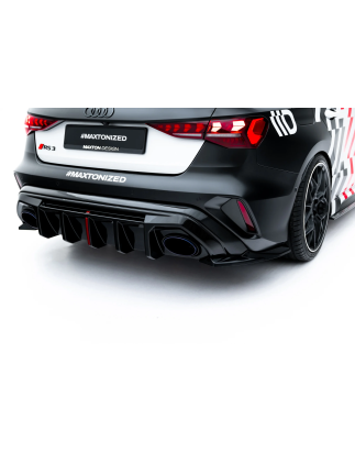 Splitters posteriori laterali V.1 Audi RS3 berlina 8Y Facelift (Cod. M-AU-RS3-8YF-S-RSD1G)
