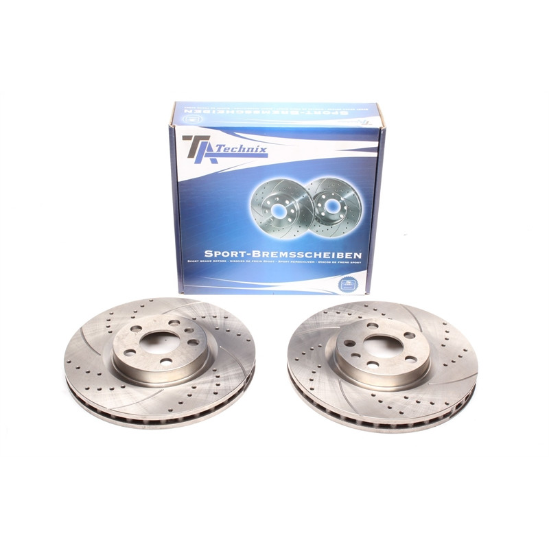 Kit dischi freno anteriori sportivi forati baffati ventilati TA Technix (Cod. T-EVOBS2523P)