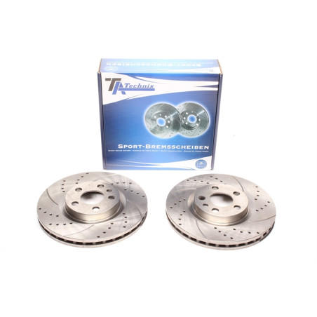 Kit dischi freno anteriori sportivi forati baffati ventilati TA Technix (Cod. T-EVOBS2523P)