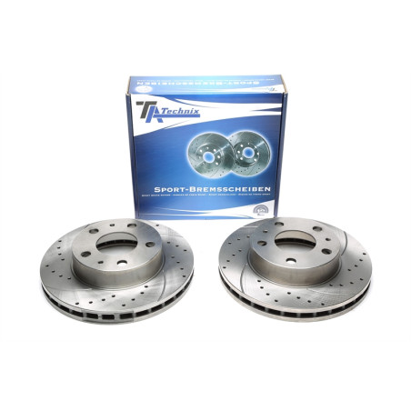Kit dischi freno anteriori sportivi forati baffati ventilati TA Technix (Cod. T-EVOBS20732P)