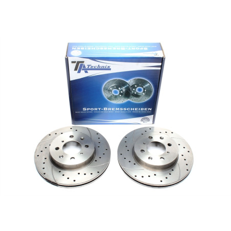 Kit dischi freno anteriori sportivi forati baffati ventilati TA Technix (Cod. T-EVOBS2029P)