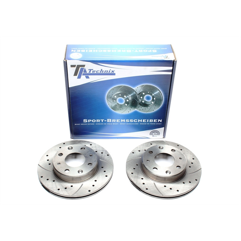 Kit dischi freno anteriori sportivi forati baffati ventilati TA Technix (Cod. T-EVOBS2037P)