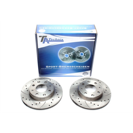 Kit dischi freno anteriori sportivi forati baffati ventilati TA Technix (Cod. T-EVOBS2037P)