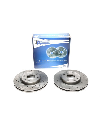 Kit dischi freno anteriori sportivi forati baffati ventilati TA Technix (Cod. T-EVOBS2871P)