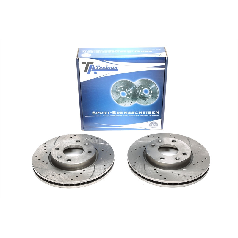 Kit dischi freno anteriori sportivi forati baffati ventilati TA Technix (Cod. T-EVOBS2871P)