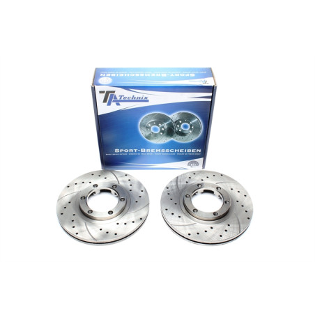 Kit dischi freno anteriori sportivi forati baffati ventilati TA Technix (Cod. T-EVOBS2323P)