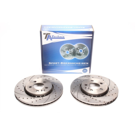 Kit dischi freno anteriori sportivi forati baffati ventilati TA Technix (Cod. T-EVOBS2640P)