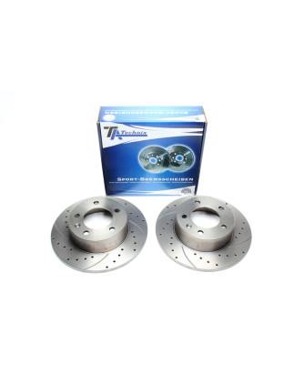 TA Technix Kit dischi freno sportivi post. forati e baffati (Cod. T-EVOBS1584P)