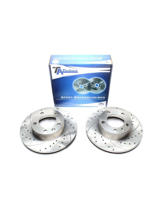Kit dischi freno anteriori sportivi forati baffati ventilati TA Technix (Cod. T-EVOBS2881P)