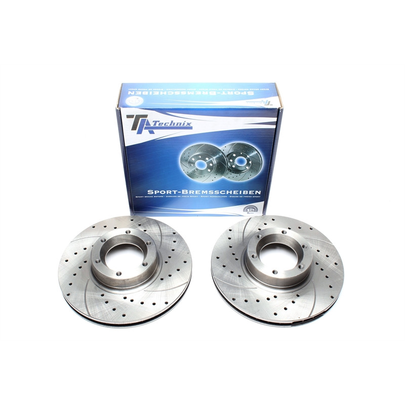 Kit dischi freno anteriori sportivi forati baffati ventilati TA Technix (Cod. T-EVOBS2731P)