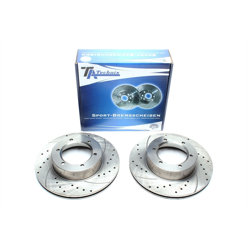 Kit dischi freno anteriori sportivi forati baffati ventilati TA Technix (Cod. T-EVOBS2125P)
