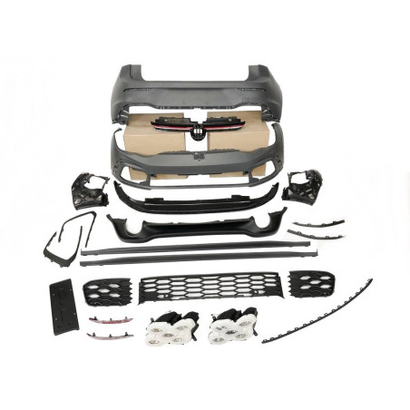 Kit estetico Volkswagen Golf 8  3/5 2019-2023 Porte Look GTI 2 Scarico (Cod. E-TCW7058)