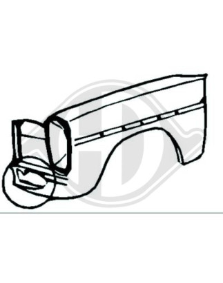 Parafango anteriore destro Mercedes W114/115 -8er 68-73 (Cod. D-1610106)