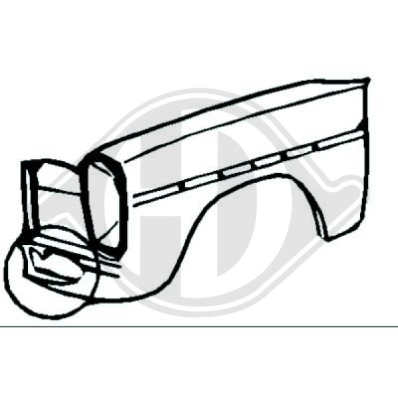 Parafango anteriore sinistro Mercedes W114/115 -8er 68-73 (Cod. D-1610107)