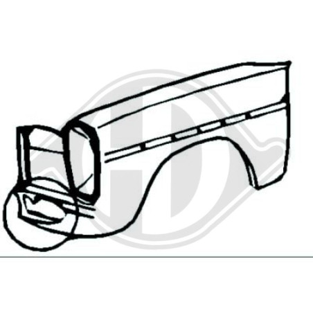 Parafango anteriore sinistro Mercedes W114/115 -8er 68-73 (Cod. D-1610107)