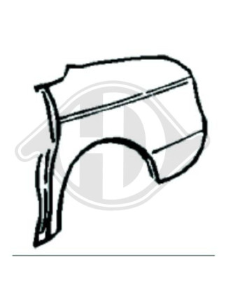 Modanatura decorativa/ protettiva Fiancata posteriore sinistra Mercedes 200-280E(W123) 76-84 (Cod. D