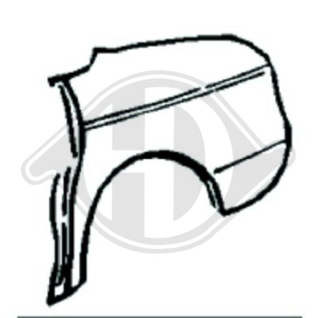 Modanatura decorativa/ protettiva Fiancata posteriore sinistra Mercedes 200-280E(W123) 76-84 (Cod. D