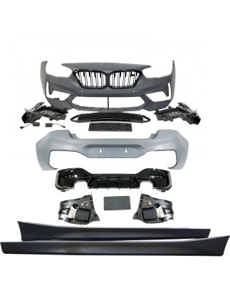 Kit Estetico BMW F20 LCI Look M2C 2 Uscite doppio Nero lucido (Cod. E-TCBF250F216F249F203)