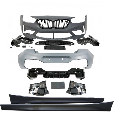 Kit Estetico BMW F20 LCI Look M2C 2 Uscite doppio Nero lucido (Cod. E-TCBF250F216F249F203)