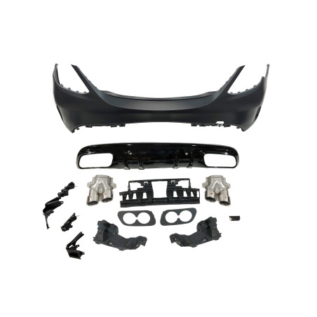 Paraurti Posteriori Mercedes W205 2014-2018 4P Look C43 Terminali di scarico (Cod. E-TCM01360319)