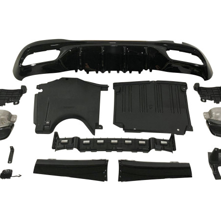 Diffusore Posteriore Mercedes W206 Sedan / SW Look C63 (Cod. E-TCM0338)