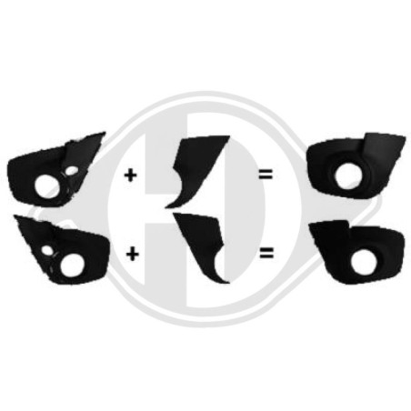 Cornice FendinebbiaUnità quantitativa: Serie / Kit Renault Twingo GT+Dynamique 07-11 (Cod. D-448104