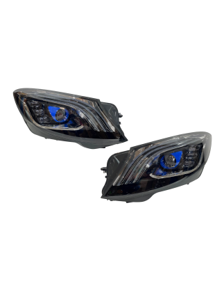 Fanali Anteriori Mercedes W222 Look Facelift Black (Cod. E-FAME089)