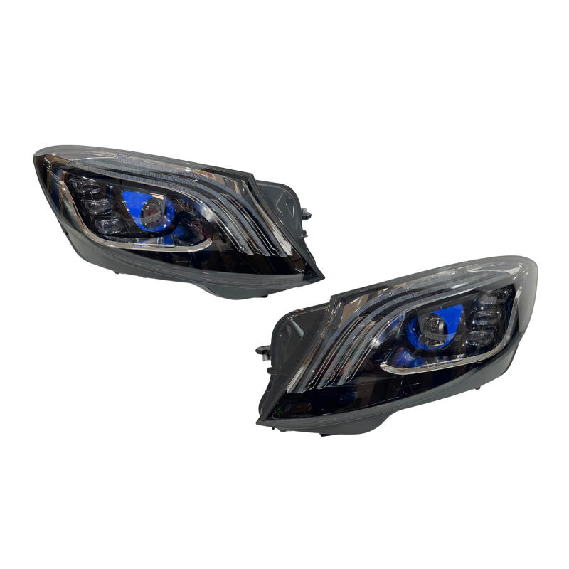 Fanali Anteriori Mercedes W222 Look Facelift Black (Cod. E-FAME089)