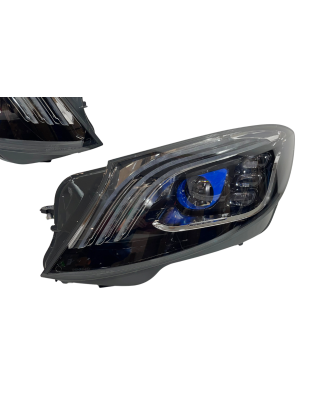 Fanali Anteriori Mercedes W222 Look Facelift Black (Cod. E-FAME089)