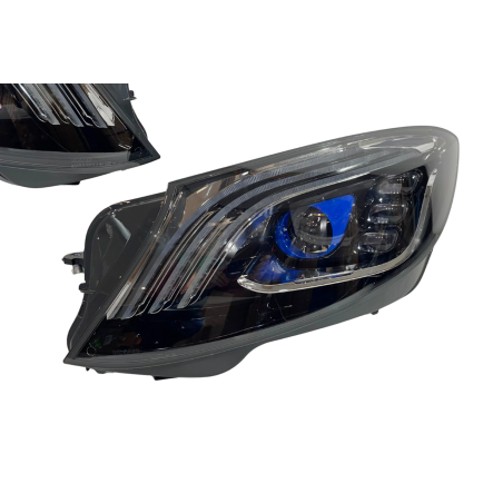 Fanali Anteriori Mercedes W222 Look Facelift Black (Cod. E-FAME089)