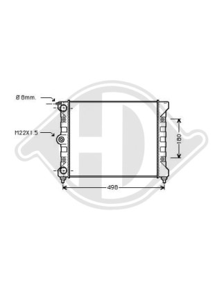 Radiatore Raffreddamento motore Volkswagen Golf II (Typ191) 83-91 (Cod. D-8502018)
