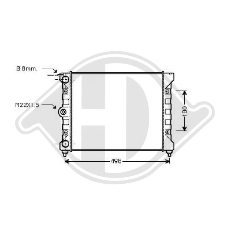 Radiatore Raffreddamento motore Volkswagen Golf II (Typ191) 83-91 (Cod. D-8502018)