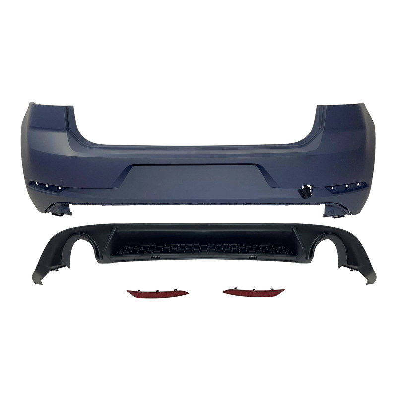 Paraurti Posteriore Volkswagen Golf 7 Look 7.5 GTI 2 Scarico ABS (Cod. E-TCW5227)