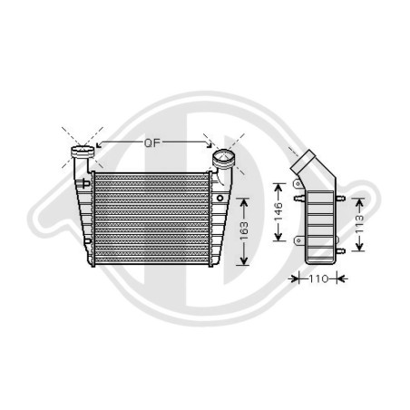 Intercooler Volkswagen Passat Berl./Station wagon (Typ3BG) 00-05 (Cod. D-DCA1003)