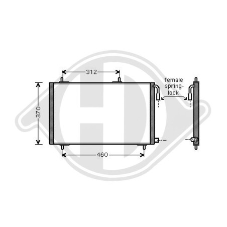 Condensatore Climatizzatore Peugeot 206+Plus 09-13 (Cod. D-DCC1314)