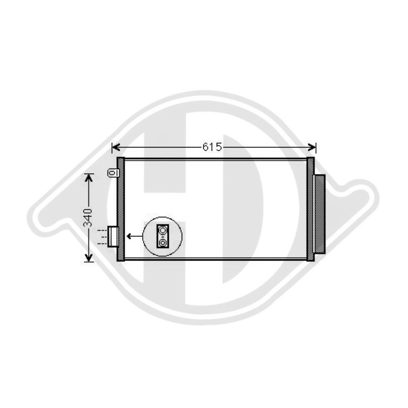 Condensatore Climatizzatore Fiat 500 L 12-17 (Cod. D-DCC1637)