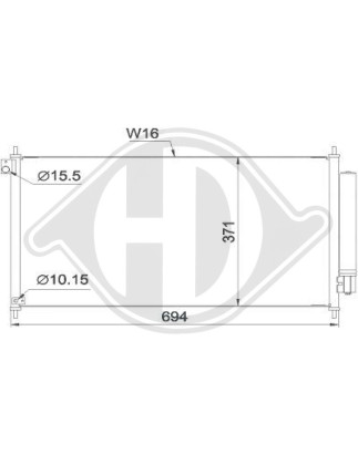 Condensatore Climatizzatore Honda Civic (FK) 12-16 (Cod. D-DCC1667)