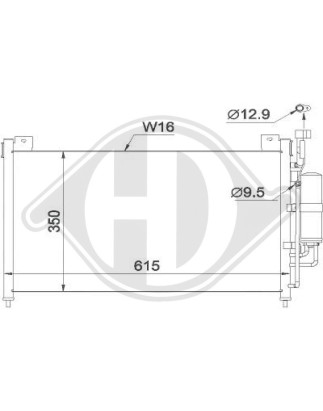 Condensatore Climatizzatore Mazda 2 07-15 (Cod. D-DCC1673)