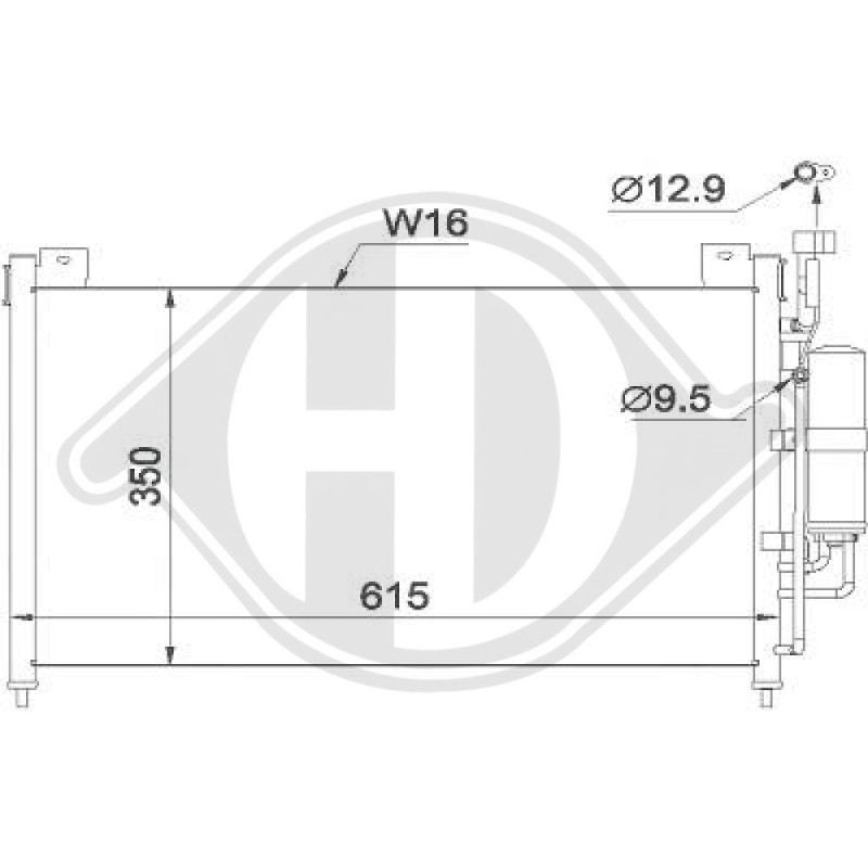 Condensatore Climatizzatore Mazda 2 07-15 (Cod. D-DCC1673)