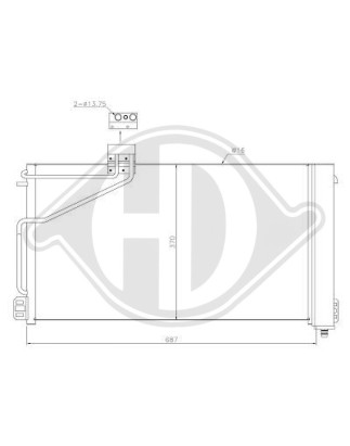 Condensatore Climatizzatore Mercedes classe C (C180-320)W203 00-04 (Cod. D-DCC1687)