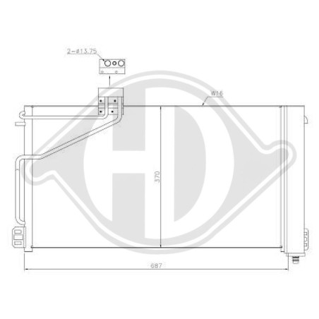Condensatore Climatizzatore Mercedes classe C (C180-320)W203 00-04 (Cod. D-DCC1687)