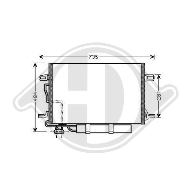 Condensatore Climatizzatore Mercedes classe C (C180-320)W203 04-07 (Cod. D-DCC1689)
