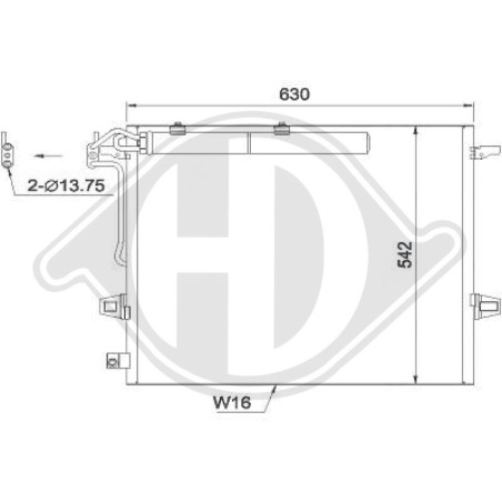 Condensatore Climatizzatore Mercedes M-Klasse (W164) 05-08 (Cod. D-DCC1692)