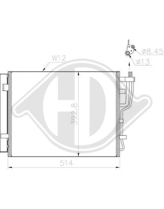 Condensatore Climatizzatore Hyundai I30 5-trg./Station wagon/Berl. 07-10 (Cod. D-DCC1902)